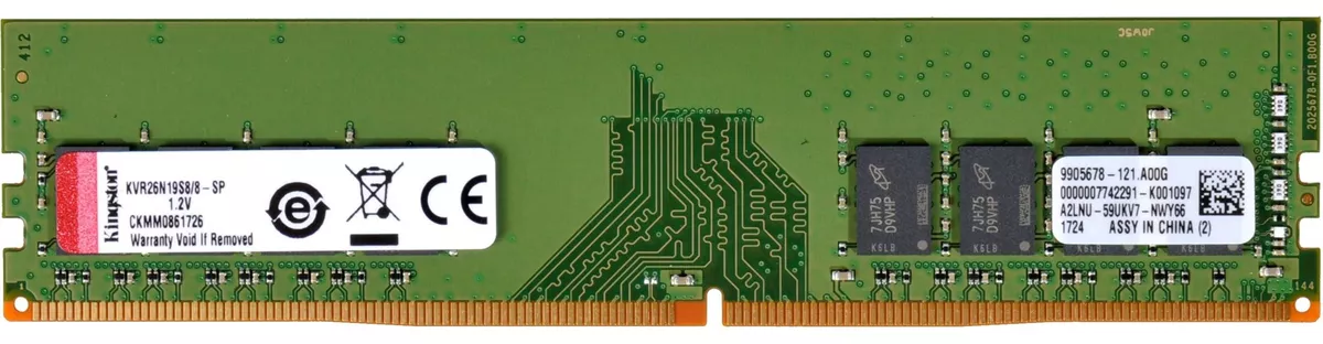 Memoria Ram Valueram Color Verde 8gb 1 Kingston Kvr26n19s8/8 - Icon Laptops